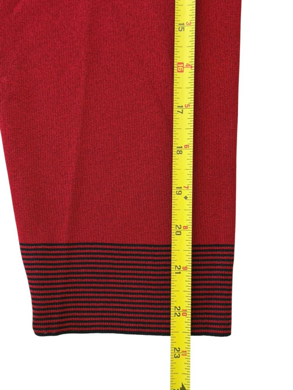 NWOT Exclusively Misook Women Knit Jacket Cardigan Long Sleeve Red Black Trim 1X - Picture 10 of 10